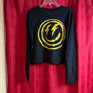 Black and Gold Graphic Crop Top